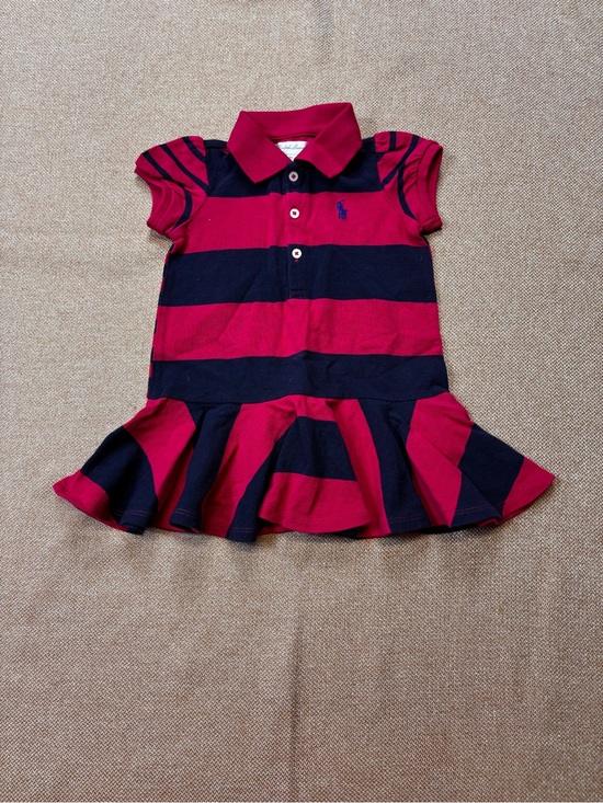 Ralph Lauren Other - Ralph Lauren Red & Navy Striped Polo Dress with Flared Skirt 9M